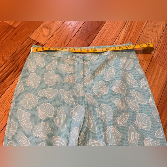 VTG Lilly Pulitzer Seashell Print Pants Light Blue Womens Size 12 Ankle Straight - Picture 9 of 12